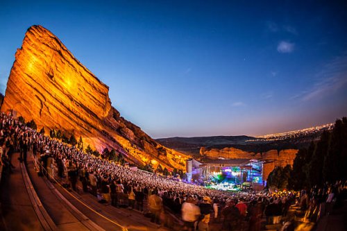 crowd at red rocks amphitheatre in morrison, co - concert stock pictures, royalty-free photos & images