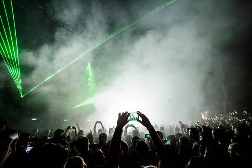 crowd in a concert - concert stock pictures, royalty-free photos & images