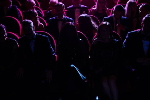 crowd in dark watching opera in theater - concert stock pictures, royalty-free photos & images