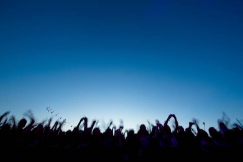 crowd of people cheering at a music festival in new york - concert stock pictures, royalty-free photos & images