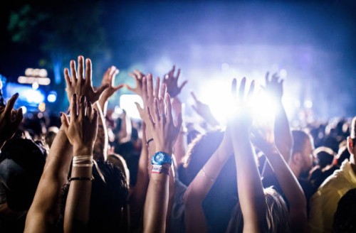 crowd on a music festival! - concert stock pictures, royalty-free photos & images