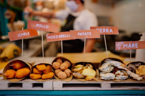 cuoppo napoletano, typical fried street food in naples, italy - junk food stock pictures, royalty-free photos & images
