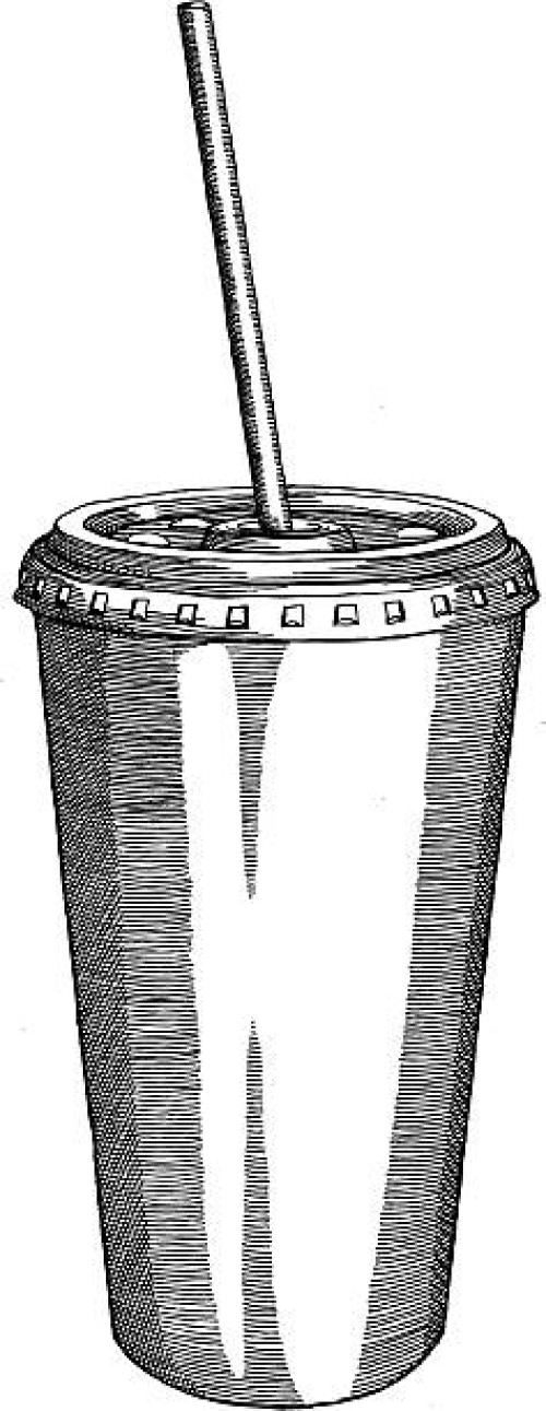 cup with a straw drawing - junk food stock illustrations