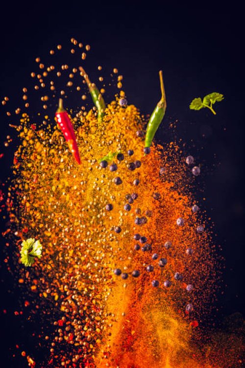 curry spice mix food explosion - food stock pictures, royalty-free photos & images