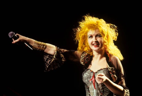 Cyndi Lauper performing at a WNEW Christmas Concert at Madison Square Garden in New York City on December 19, 1986.