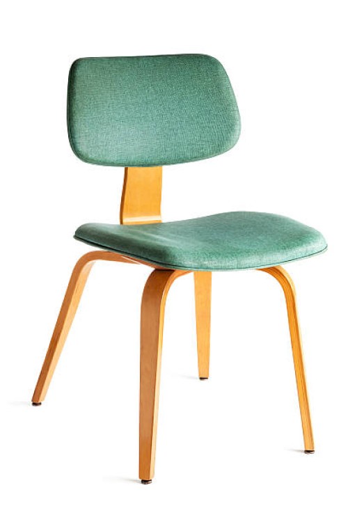 década de los muebles de época — curva de comedor de madera aislada sobre blanco silla - home decoration fotografías e imágenes de stock