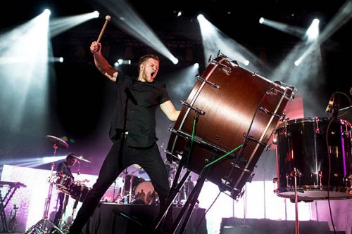 Dan Reynolds of Imagine Dragons performs during the Cleveland Cavaliers & Turner Sports Home Opener Fan Fest on October 30, 2014 in Cleveland, Ohio.