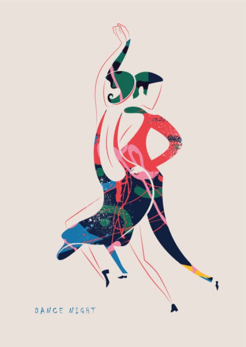 dancing, couple, dance couple, fashion in the style of the 20s - vector illustration - fashion stock illustrations