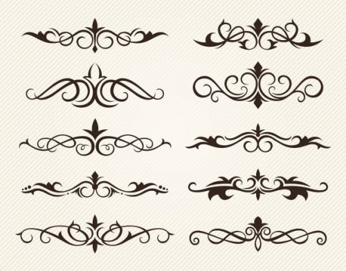 decorative ornate elements - fashion stock illustrations