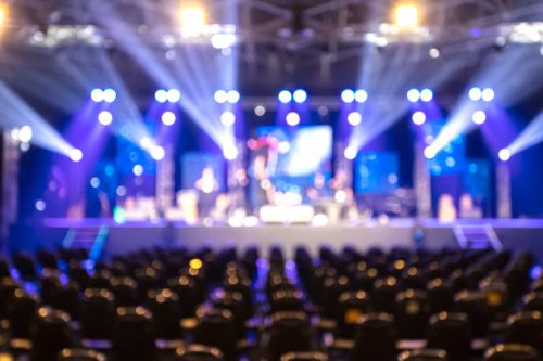 defocused illuminated lights at stage - concert stock pictures, royalty-free photos & images
