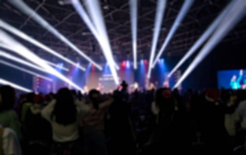 defocused illuminated lights at stage a music concert - concert stock pictures, royalty-free photos & images
