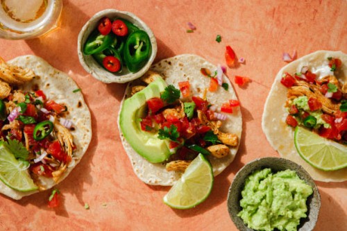 delicious stuffed tortillas with avocado guacamole on the table - food stock pictures, royalty-free photos & images