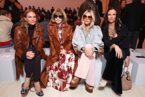 Diane Kruger, Anna Wintour, Sienna Miller and Juliette Lewis attend the Chloé Womenswear Spring-Summer 2025 show as part of Paris Fashion Week on...