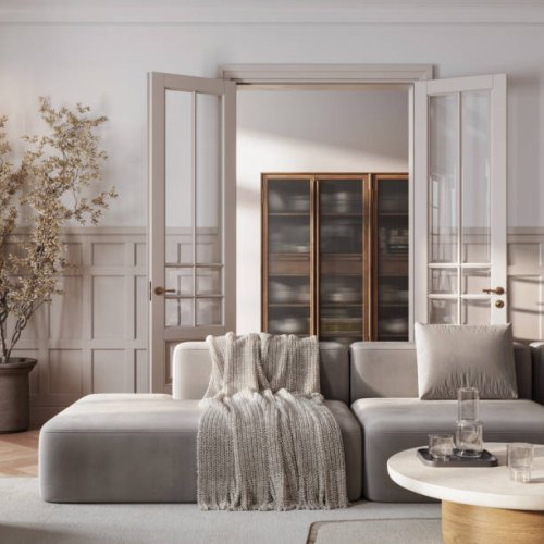 digital art of cozy contemporary living room - home decoration stock pictures, royalty-free photos & images