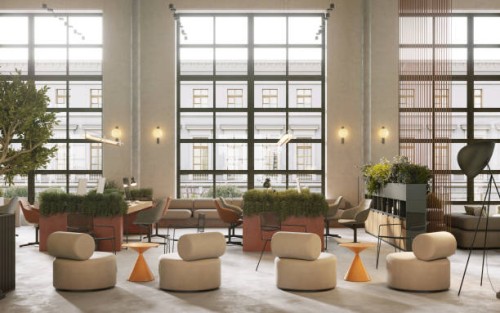 digitally generated image of luxurious office interior - home decoration stock pictures, royalty-free photos & images