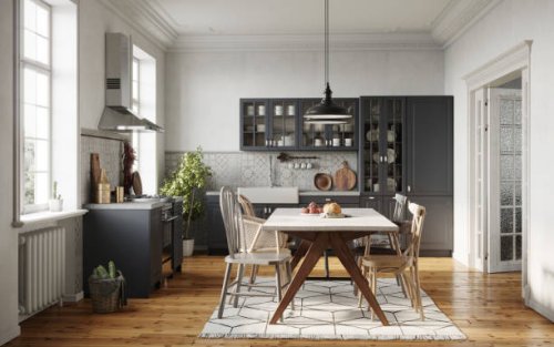 dining room in a modern kitchen - home decoration stock pictures, royalty-free photos & images