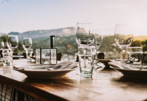 dinner table - garden decoration stock pictures, royalty-free photos & images