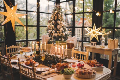 dinning table decoration - home decoration stock pictures, royalty-free photos & images