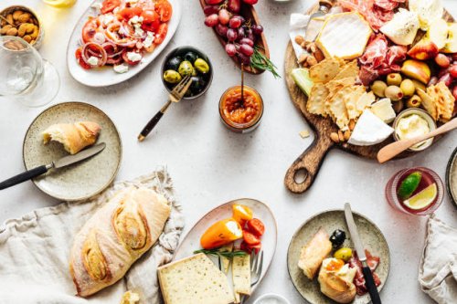directly above view of tapas - food stock pictures, royalty-free photos & images