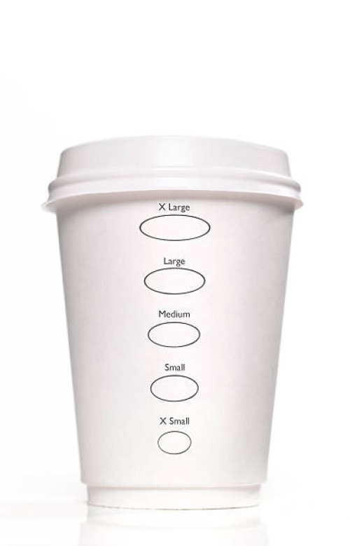 disposable cup with portion size options - junk food stock pictures, royalty-free photos & images