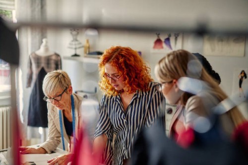 diverse designers working in studio - fashion stock pictures, royalty-free photos & images
