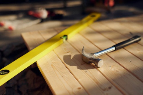 diy work tools resting on wood in the sun - home decoration stock pictures, royalty-free photos & images