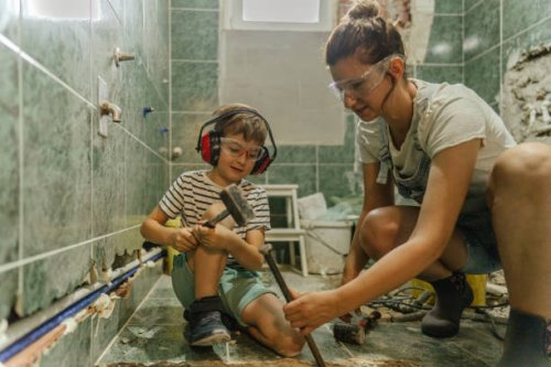 doing housing project together - home decoration stock pictures, royalty-free photos & images