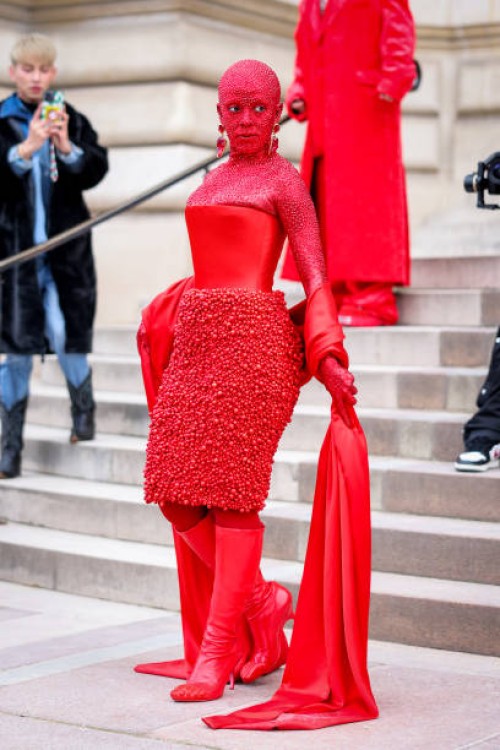 Doja Cat is seen during the Paris Fashion Week - Haute Couture Sring Summer 2023 on January 23, 2023 in Paris, France.