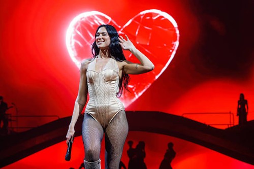 Dua Lipa performs during her Radical Optimism Tour at Spark Arena on April 04, 2025 in Auckland, New Zealand.