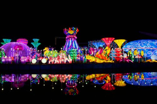 dubai garden glow - garden decoration stock pictures, royalty-free photos & images