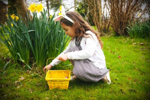 easter egg hunt - garden decoration stock pictures, royalty-free photos & images