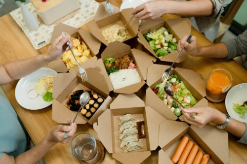 eat at your favorite restaurant together. - junk food stock pictures, royalty-free photos & images