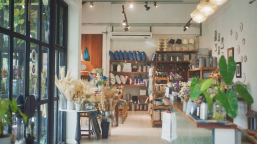 eco small business shop, home and garden decoration store. - garden decoration stock pictures, royalty-free photos & images