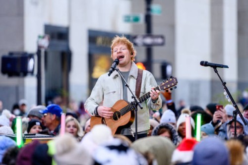 Ed Sheeran performs on NBC's "Today" at Rockefeller Plaza on December 09, 2021 in New York City.
