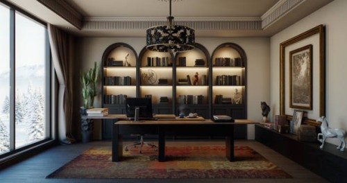 elegant home office - home decoration stock pictures, royalty-free photos & images