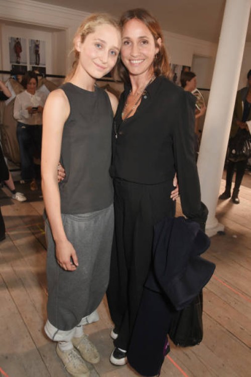 Elfie Reigate and Rosemary Ferguson wearing Burberry at the Burberry September 2017 at London Fashion Week at The Old Sessions House on September 16,...