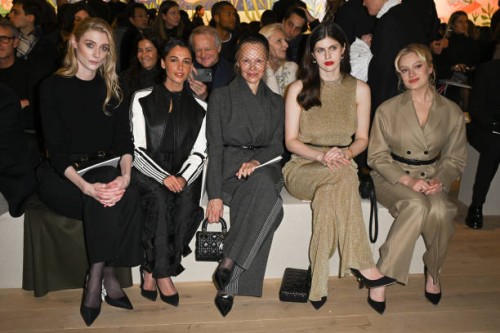 Elizabeth Debicki, Naomi Scott, Pamela Anderson, Alexandra Daddario and Nadia Tereszkiewicz attend the Christian Dior Haute Couture Spring-Summer...