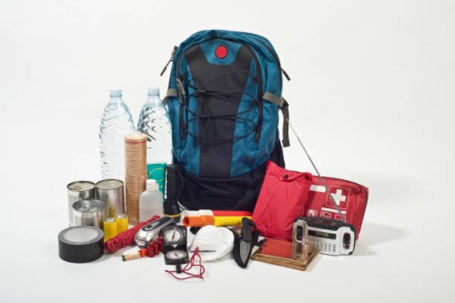 emergency backpack - food stock pictures, royalty-free photos & images