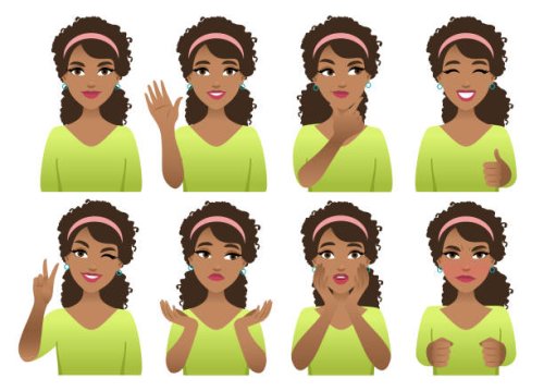 emotions - hairstyle stock illustrations