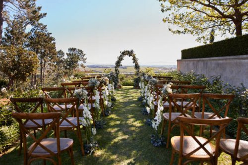 empty chairs decorated with flowers - garden decoration stock pictures, royalty-free photos & images