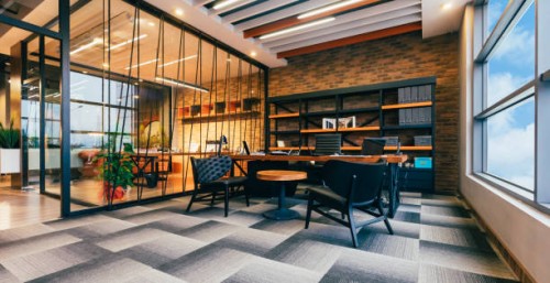 empty modern office with ceo working desk room - home decoration stock pictures, royalty-free photos & images