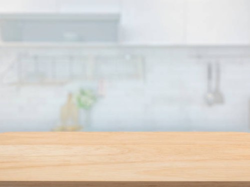 empty wood tabletop in kitchen. concept for montage your text or product - food stock pictures, royalty-free photos & images