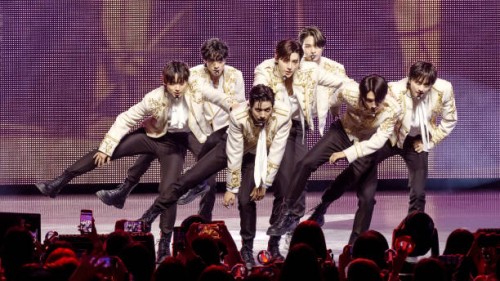 Enhypen perform at Radio City Music Hall on October 15, 2022 in New York City.