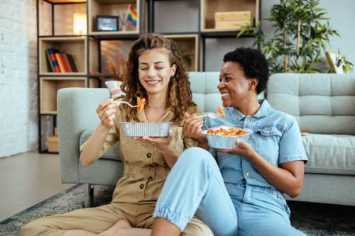 enjoying at home - junk food stock pictures, royalty-free photos & images