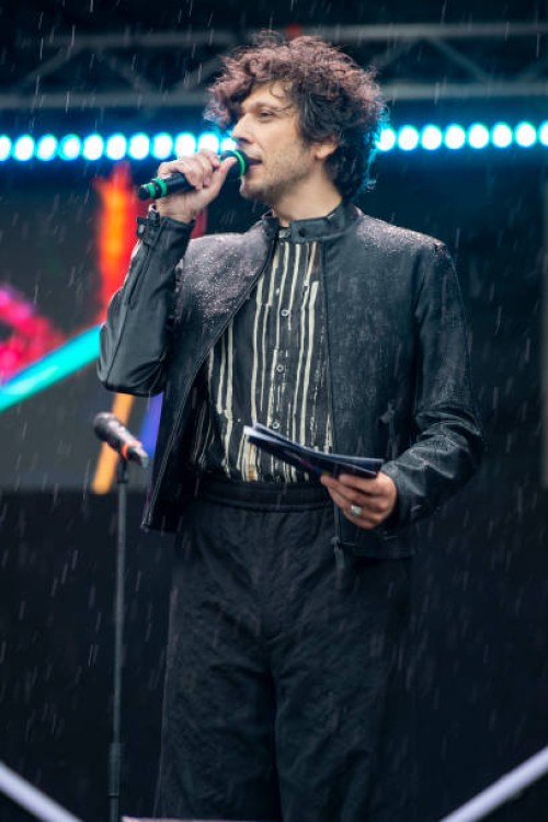 Ermal Meta performs during Labor Day concert on May 1, 2024 in Rome, Italy.
