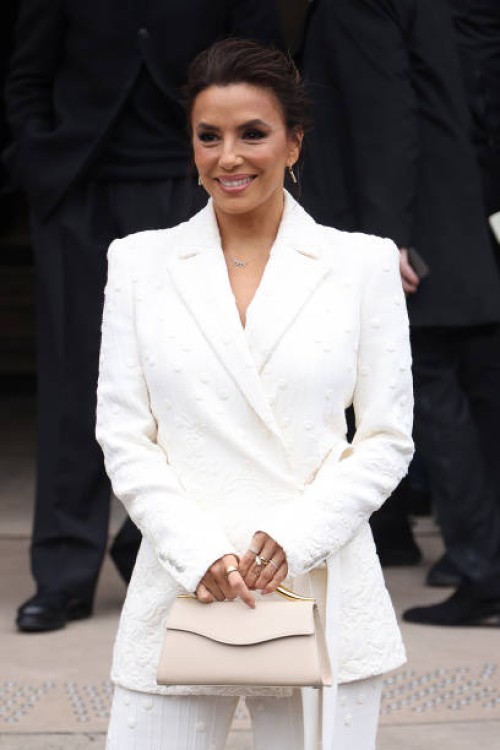 Eva Longoria attends the Elie Saab Haute Couture Spring-Summer 2025 show as part of Paris Fashion Week on January 29, 2025 in Paris, France.