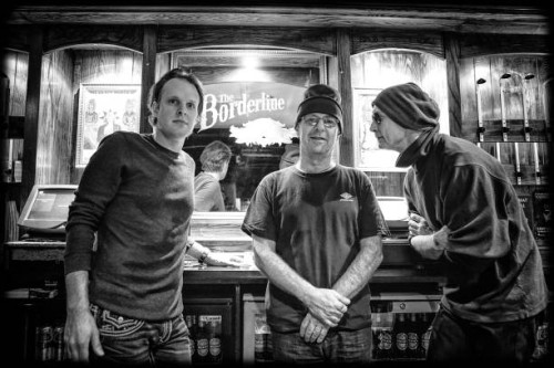 Exclusive coverage LONDON, UNITED KINGDOM Joe Bonamassa, Anton Fig and Michael Rhodes pose at the bar ahead of their club gig at The Borderline on...