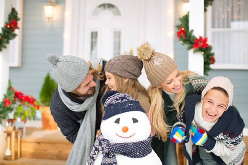 family playing outdoors. - garden decoration stock pictures, royalty-free photos & images