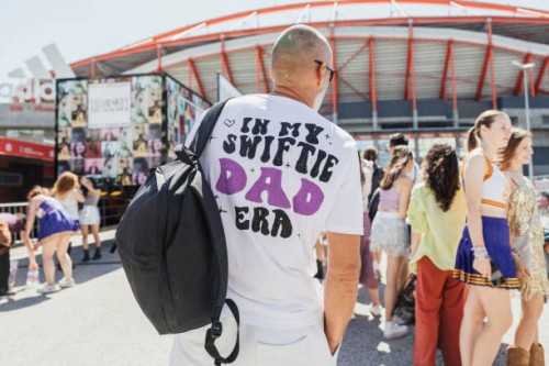 Fans gather around the stadium prior to the concert of American singer and songwriter Taylor Swift as part of her 'Eras Tour', at Estadio da Luz in...