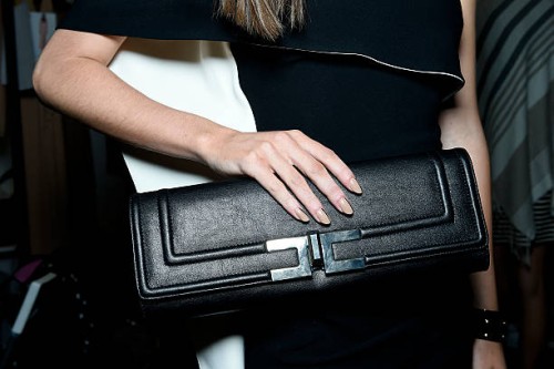 Fashion detail is seen backstage ahead of the Elisabetta Franchi show during Milan Fashion Week Spring/Summer 2016 on September 26, 2015 in Milan,...